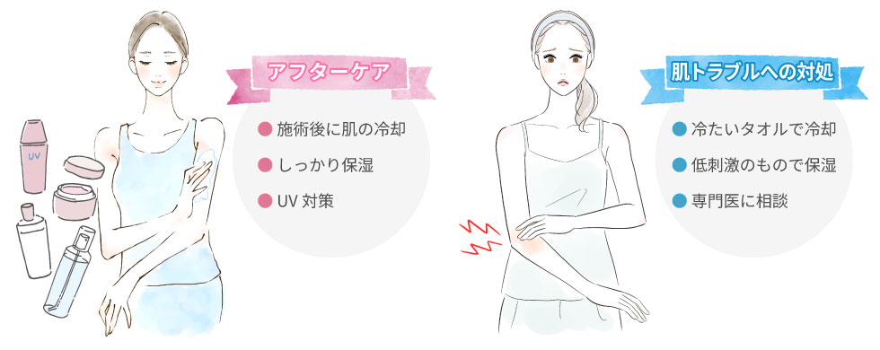 施術後のアフターケアと肌トラブルへの対処