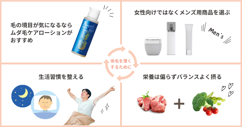 体毛を薄くするためのサイクル